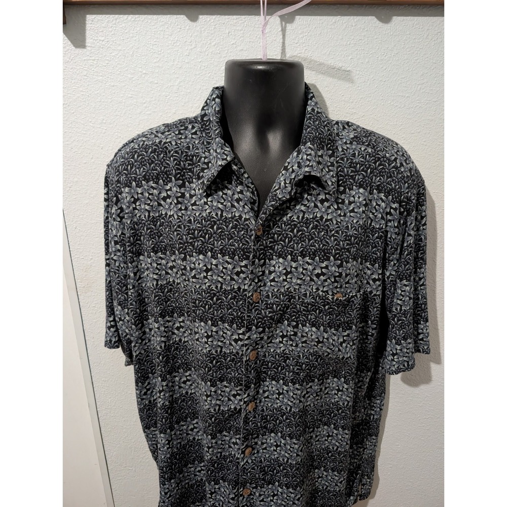 Paradise Cove Silk Hawaiian Shirt Mens L‎ Floral Tropical Camp Y2K Washable